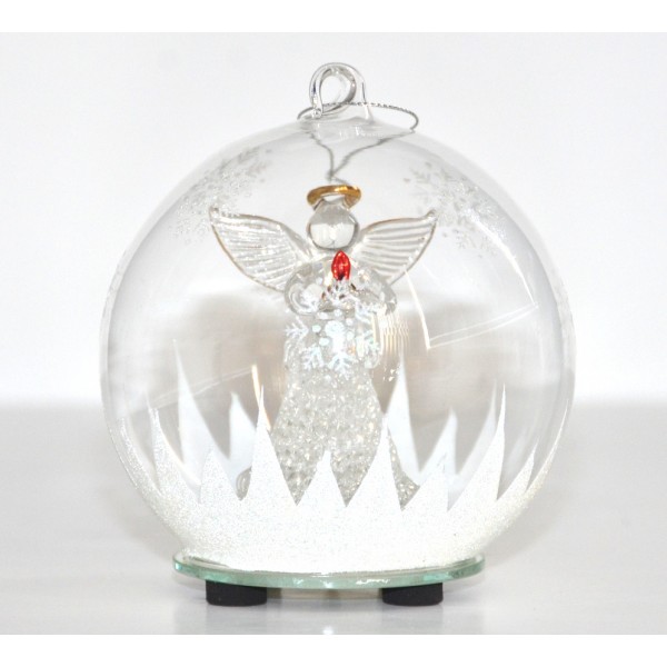 Angel glass light-up Christmas Bauble Ornament, By Arribas 